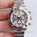 Replica Rolex Daytona Super Noob Factory Swiss 4130 Watch SS Silver Dial